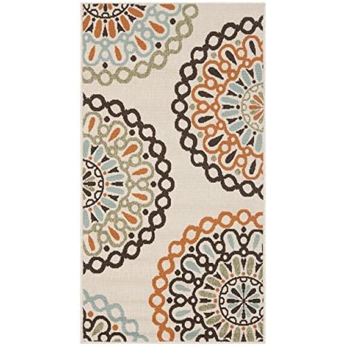  Safavieh Veranda Collection VER092-0715 Indoor/ Outdoor Cream and Terracotta Contemporary Area Rug (27 x 5)