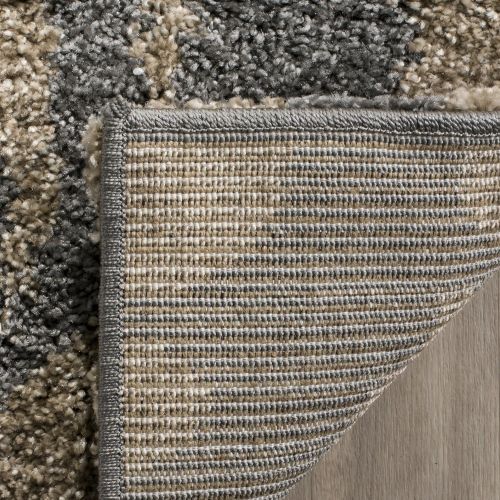  Safavieh Florida Shag Collection SG458-8013 Grey and Beige Area Rug (53 x 76)