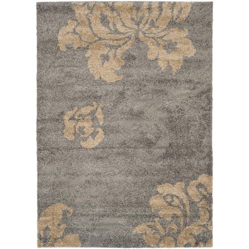  Safavieh Florida Shag Collection SG458-8013 Grey and Beige Area Rug (53 x 76)