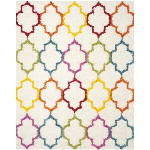  Safavieh Kids Shag Collection SGK569A Ivory and Multi Area Rug (8 x 10)