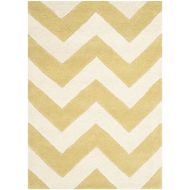 Safavieh Chatham Collection CHT715L Handmade Light Gold and Ivory Premium Wool Area Rug (2 x 3)