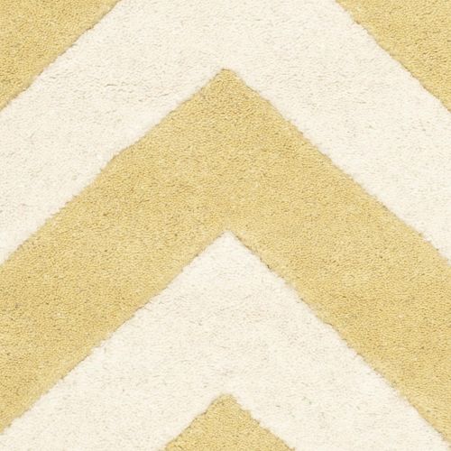  Safavieh Chatham Collection CHT715L Handmade Light Gold and Ivory Premium Wool Area Rug (2 x 3)