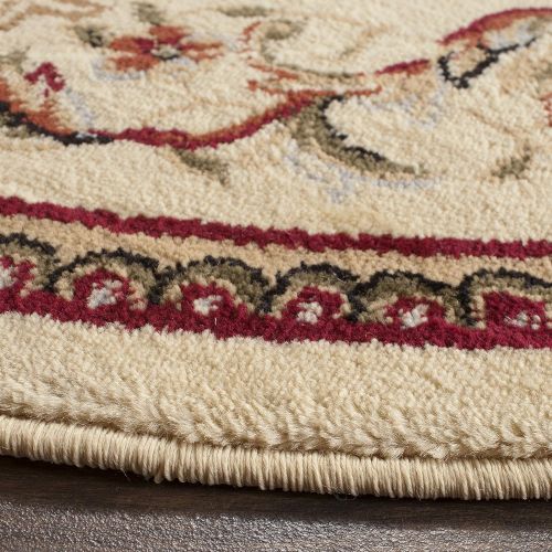  Safavieh Lyndhurst Collection LNH322A Traditional Scrolling Vines Round Area Rug, 8/Diameter, Ivory