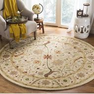 Safavieh Antiquities Collection AT14A Handmade Traditional Oriental Ivory Wool Round Area Rug (36 Diameter)