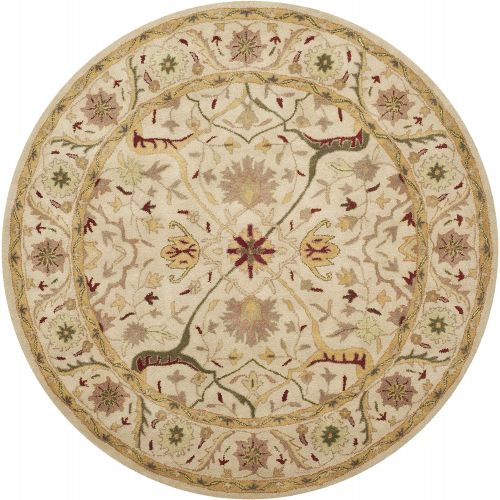  Safavieh Antiquities Collection AT14A Handmade Traditional Oriental Ivory Wool Round Area Rug (36 Diameter)