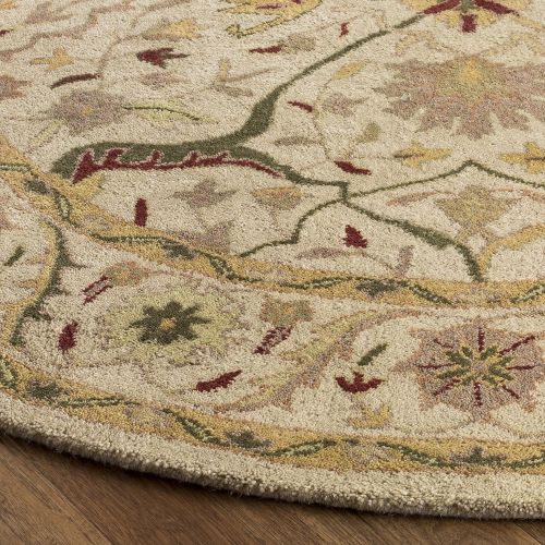  Safavieh Antiquities Collection AT14A Handmade Traditional Oriental Ivory Wool Round Area Rug (36 Diameter)