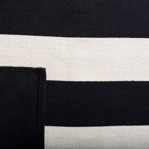  Safavieh Montauk Collection MTK712D Handmade Flatweave Black and Ivory Cotton Area Rug (3 x 5)