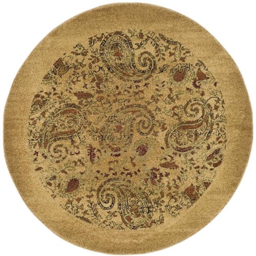  Safavieh Lyndhurst Collection LNH224A Traditional Paisley Beige and Multi Round Area Rug (53 Diameter)