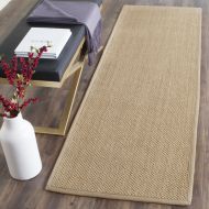 Safavieh Natural Fiber Collection NF141B Tiger Paw Weave Maize and Linen Sisal Runner (26 x 6)