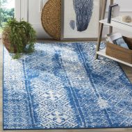 Safavieh Adirondack Collection ADR111F Silver and Blue Contemporary Bohemian Distressed Area Rug (9 x 12)