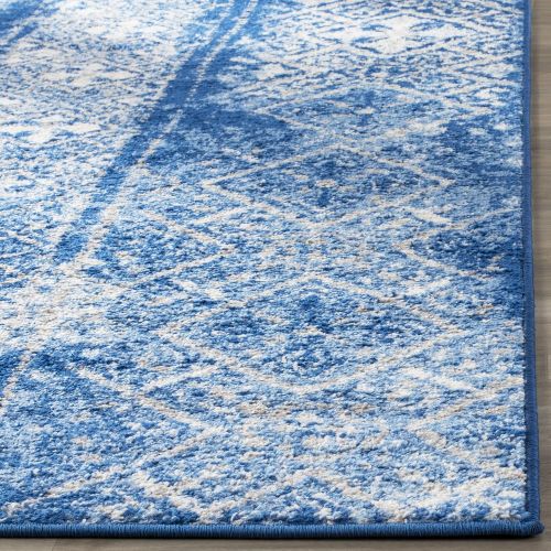  Safavieh Adirondack Collection ADR111F Silver and Blue Contemporary Bohemian Distressed Area Rug (9 x 12)