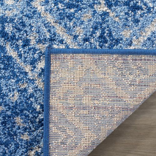  Safavieh Adirondack Collection ADR111F Silver and Blue Contemporary Bohemian Distressed Area Rug (9 x 12)