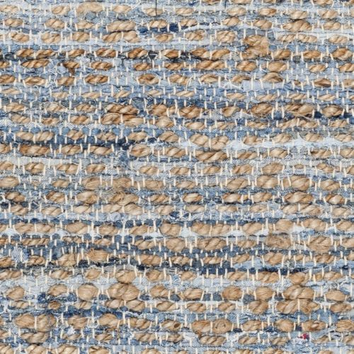  Safavieh Cape Cod Collection CAP350A Hand Woven Flatweave Chevron Natural and Blue Jute Area Rug (3 x 5)