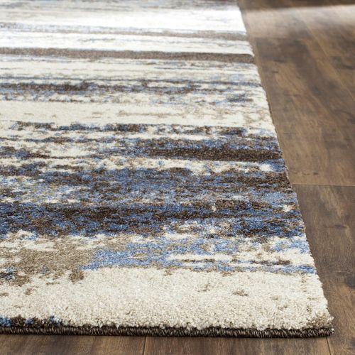  Safavieh Retro Collection RET2138-1165 Modern Abstract Cream and Blue Area Rug (3 x 5)