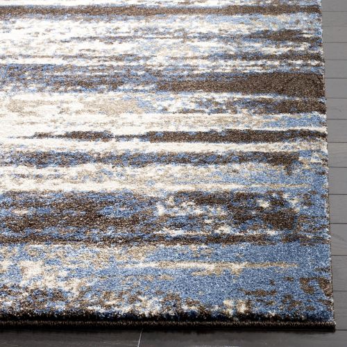  Safavieh Retro Collection RET2138-1165 Modern Abstract Cream and Blue Area Rug (3 x 5)