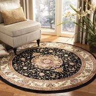 Safavieh Lyndhurst Collection LNH329A Traditional Medallion Black and Ivory Round Area Rug (4 Diameter)