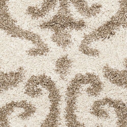  Safavieh Florida Shag Collection SG462-1113 Cream and Beige Round Area Rug (67 Diameter)