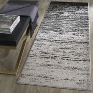 Safavieh Adirondack Collection ADR113A Silver and Black Modern Abstract Runner (26 x 6)