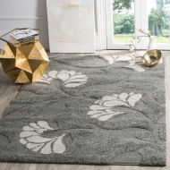 Safavieh Florida Shag Collection SG459-8013 Grey and Beige Area Rug (6 x 9)