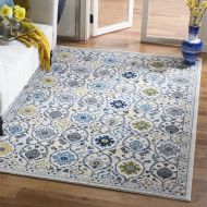 Safavieh Evoke Collection EVK210C Contemporary Ivory and Blue Area Rug (3 x 5)