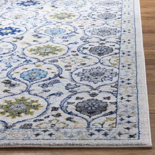  Safavieh Evoke Collection EVK210C Contemporary Ivory and Blue Area Rug (3 x 5)