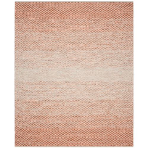  Safavieh Montauk Collection MTK601D Handmade Flatweave Orange and Ivory Cotton Area Rug (3 x 5)