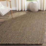 Safavieh Natural Fiber Collection NF181D Hand Woven Natural and Grey Jute Area Rug (3 x 5)