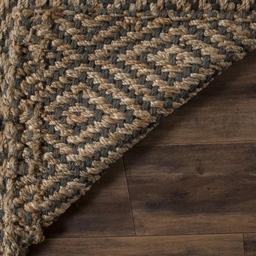  Safavieh Natural Fiber Collection NF181D Hand Woven Natural and Grey Jute Area Rug (3 x 5)