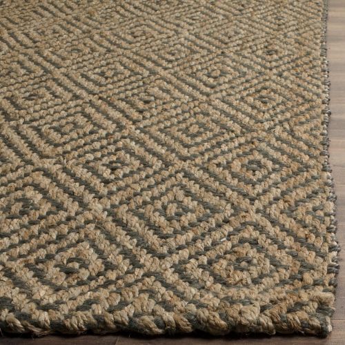  Safavieh Natural Fiber Collection NF181D Hand Woven Natural and Grey Jute Area Rug (3 x 5)