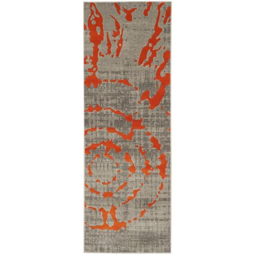  Safavieh Porcello Collection PRL7735F Light Grey and Orange Runner (24 x 67)