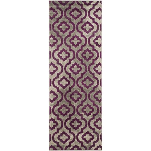  Safavieh Porcello Collection PRL7734B Light Grey and Purple Runner (24 x 67)