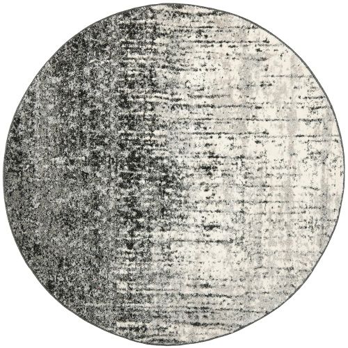  Safavieh Retro Collection RET2770-9079 Modern Abstract Black and Light Grey Round Area Rug (8 Diameter)