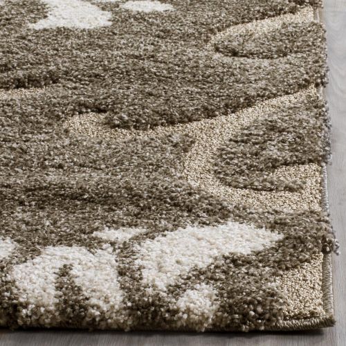  Safavieh Florida Shag Collection SG464-7913 Smoke and Beige Square Area Rug (4 Square)