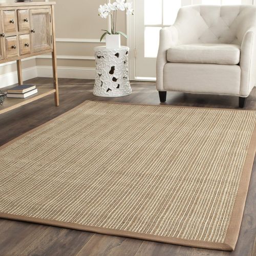  Safavieh Natural Fiber Collection NF442D Martinique Stripe Tan Sisal Area Rug (3 x 5)