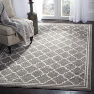 Safavieh Amherst Collection AMT422R Dark Grey and Beige Indoor/ Outdoor Area Rug (26 x 4)