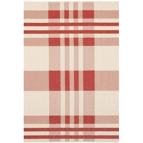  Safavieh Courtyard Collection CY6201-238 Red and Bone Indoor/ Outdoor Area Rug (4 x 57)