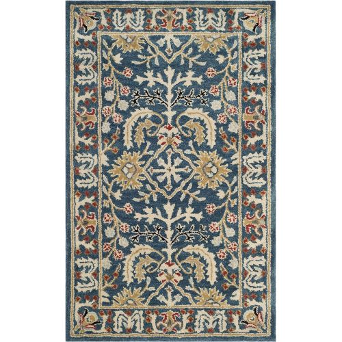  Safavieh Antiquities Collection AT64B Handmade Traditional Dark Blue and Multi Area Rug (3 x 5)