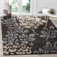 Safavieh Florida Shag Collection SG456-2880 Dark Brown and Grey Square Area Rug (4 Square)