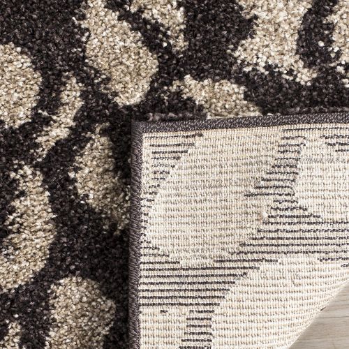  Safavieh Florida Shag Collection SG456-2880 Dark Brown and Grey Square Area Rug (4 Square)