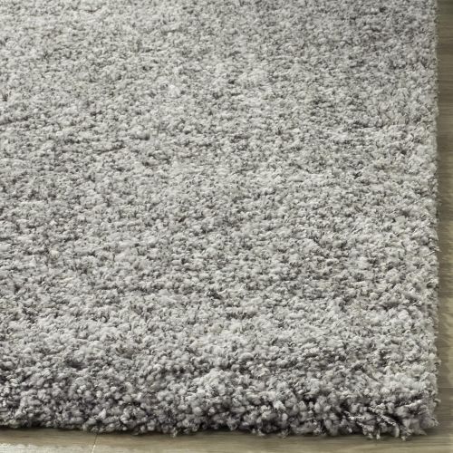  Safavieh California Premium Shag Collection SG151-7575 Silver Square Area Rug (53 Square)