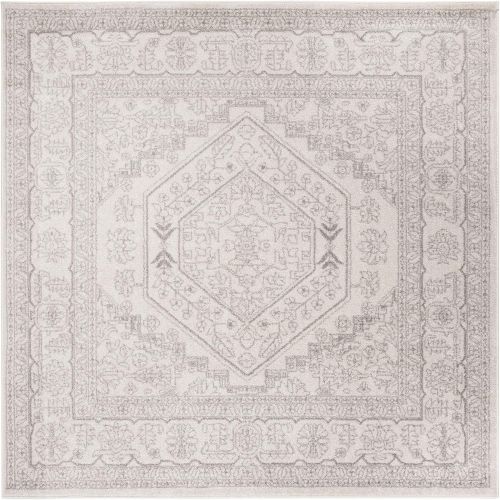  Safavieh Adirondack Collection ADR108B Ivory and Silver Oriental Vintage Medallion Square Area Rug (4 Square)