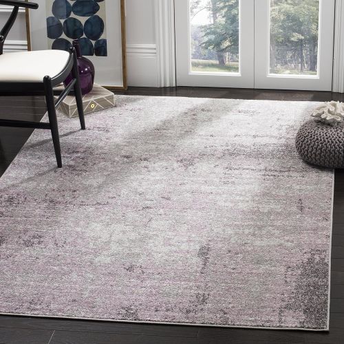  Safavieh Adirondack Collection ADR130M Light Grey and Purple Modern Abstract Vintage Area Rug (51 x 76)