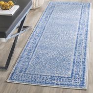 Safavieh Adirondack Collection ADR110D Silver and Blue Vintage Distressed Runner (26 x 6)