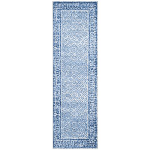  Safavieh Adirondack Collection ADR110D Silver and Blue Vintage Distressed Runner (26 x 6)
