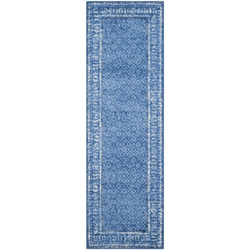  Safavieh Adirondack Collection ADR110F Light Blue and Dark Blue Vintage Distressed Area Rug (26 x 4)