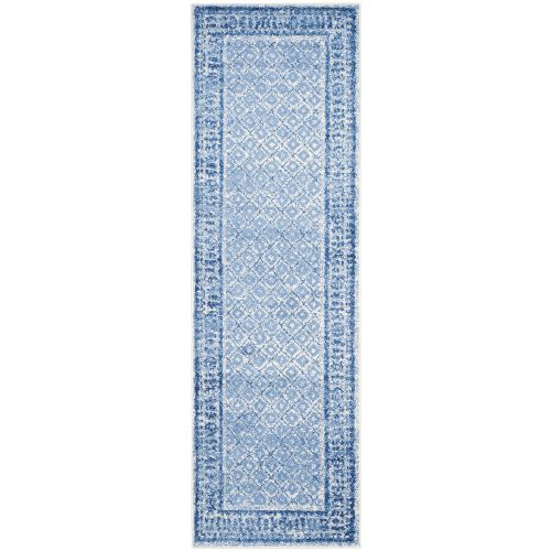  Safavieh Adirondack Collection ADR110F Light Blue and Dark Blue Vintage Distressed Area Rug (26 x 4)