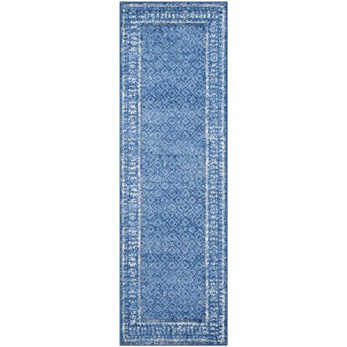  Safavieh Adirondack Collection ADR110F Light Blue and Dark Blue Vintage Distressed Area Rug (26 x 4)