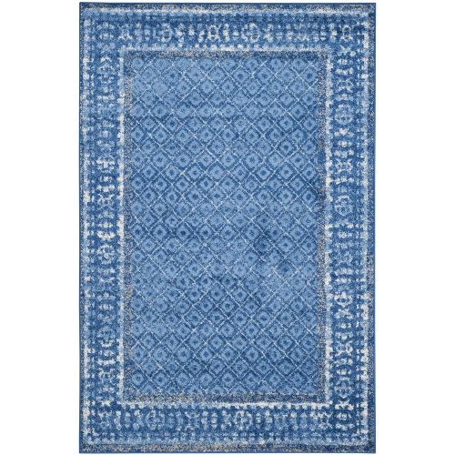  Safavieh Adirondack Collection ADR110F Light Blue and Dark Blue Vintage Distressed Area Rug (26 x 4)