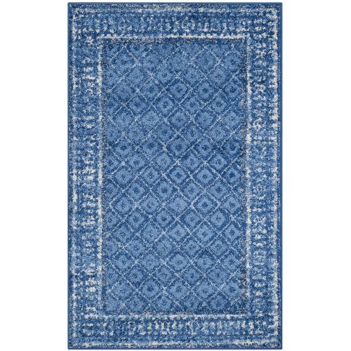  Safavieh Adirondack Collection ADR110F Light Blue and Dark Blue Vintage Distressed Area Rug (26 x 4)