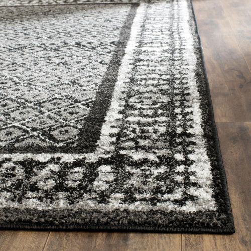  Safavieh Adirondack Collection ADR110A Vintage Distressed Area Rug, 51 x 76, Black/Silver